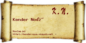 Kender Noé névjegykártya